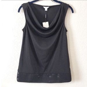 Calvin Klein Black Cowl Neck sleeveless top